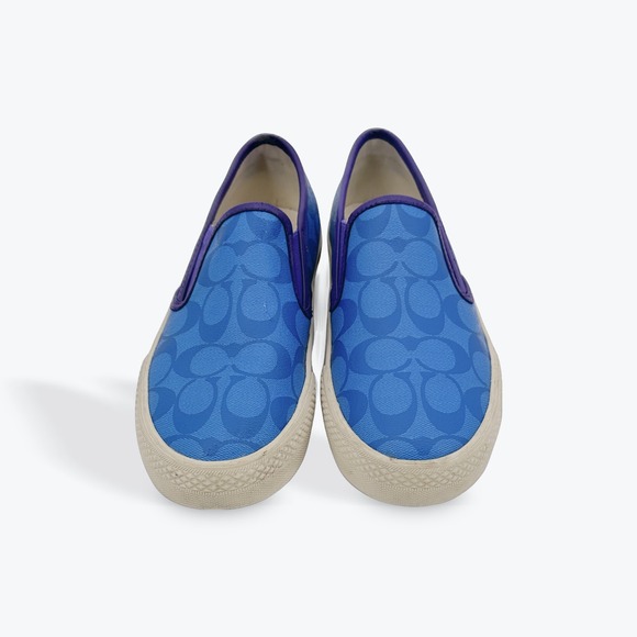 Coach Other - Coach Men's‎ Signature C Monogram Slip On Canvas Sneakers Blue Purple Size 7D